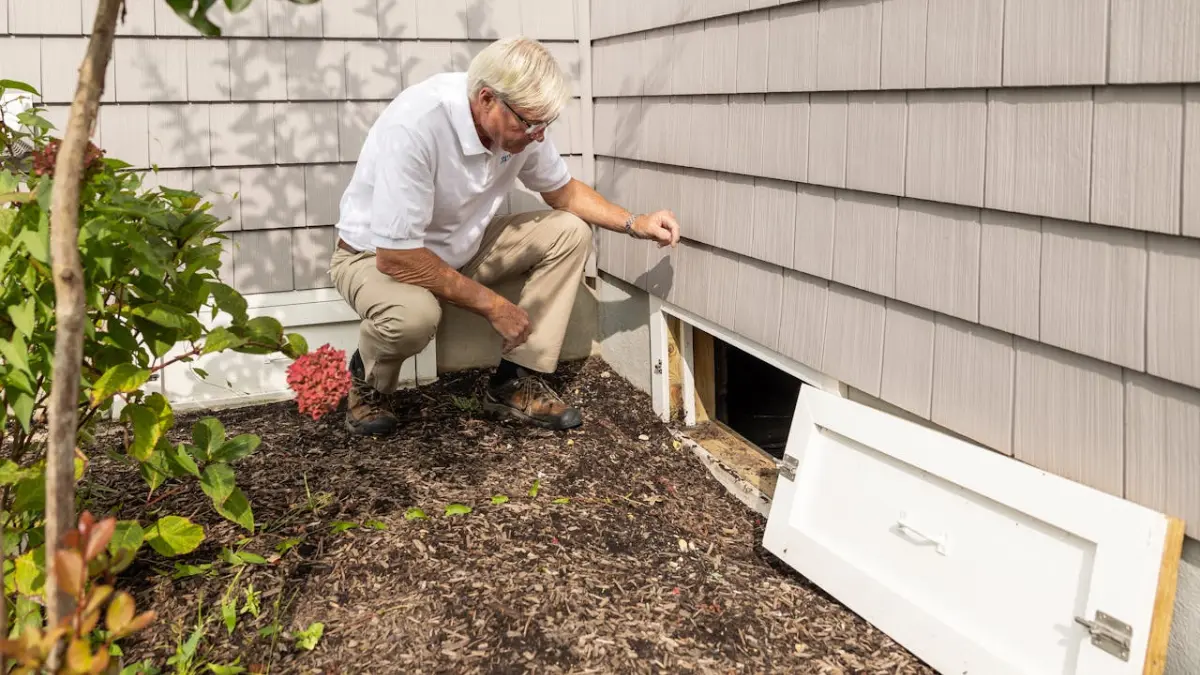 Home inspection of crawl space and moisture issues connected to mold in air ducts problems