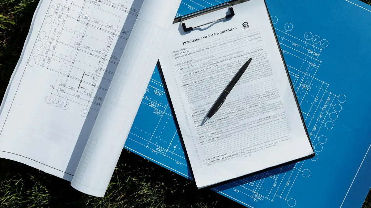 A contract on a clipboard with blueprints — the written estimate and remediation protocol every mold remediation company should provide before you sign anything
