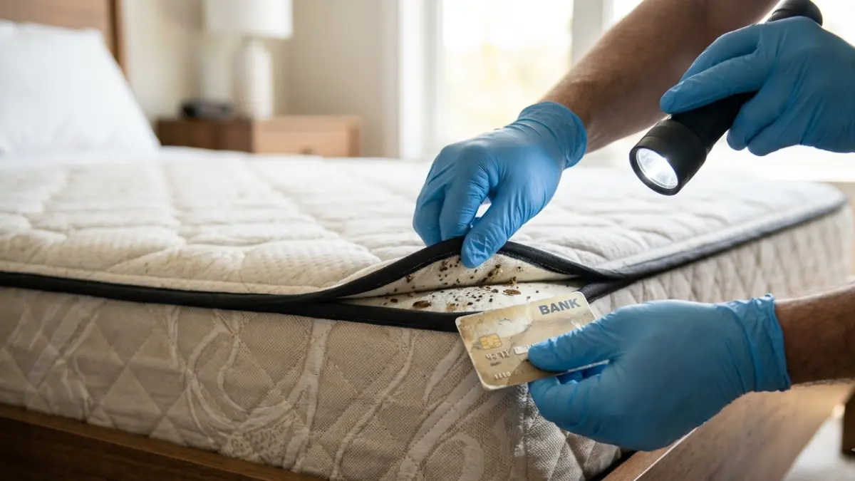 How to Check for Bed Bugs by inspecting mattress seams and box spring areas step by step