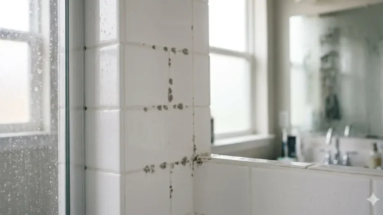 Prevent Mold by fixing moisture problems that cause recurring mold growth on bathroom tile grout