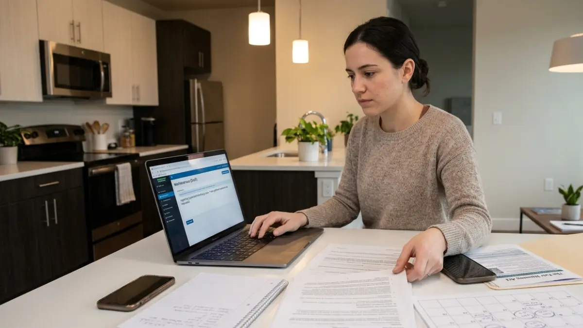 Apartment tenant sending a written maintenance request to the landlord about a bed bug infestation