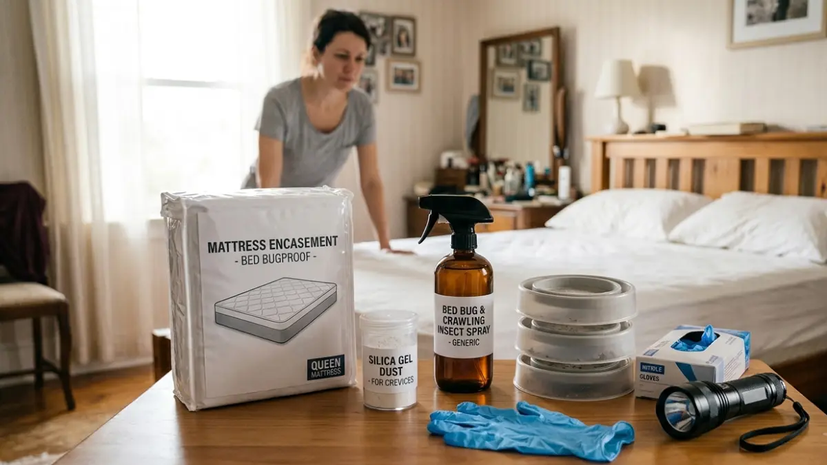 Bug Bomb alternatives including mattress encasement silica gel dust bed bug spray and interceptors for effective treatment