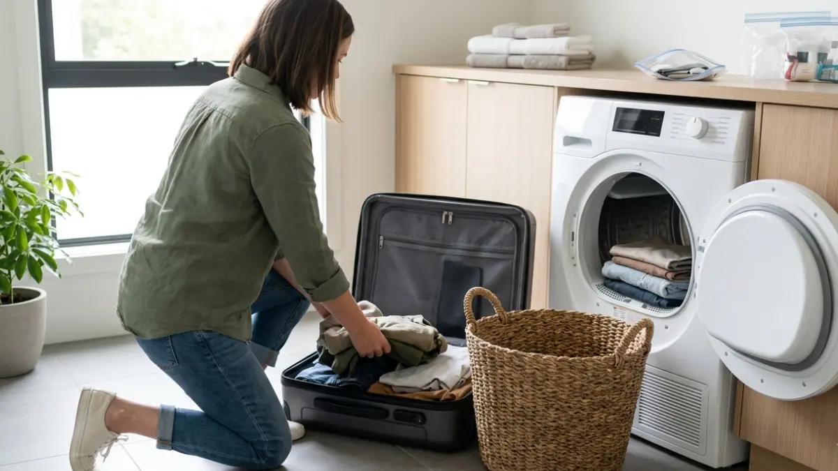 Check a Hotel for Bed Bugs by unpacking safely and drying travel clothes on high heat after returning home.