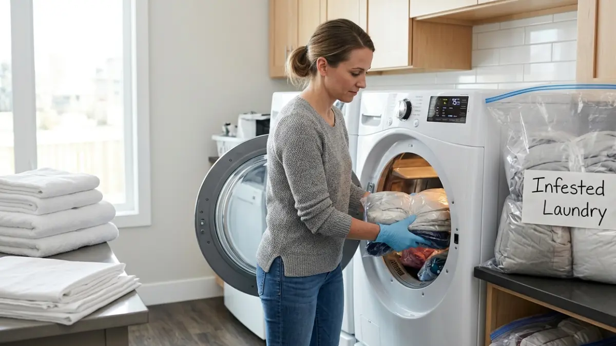 What Kills Bed Bugs – placing bedding into a clothes dryer on high heat to kill bed bugs and their eggs