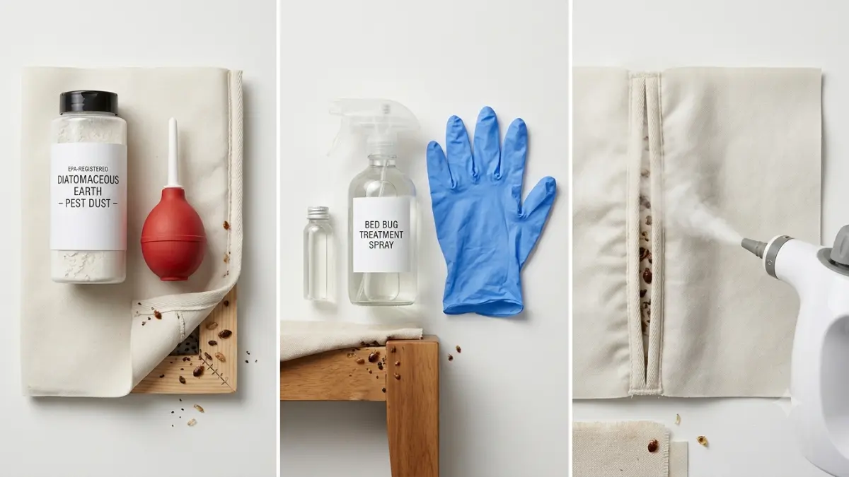 What Kills Bed Bugs – comparing diatomaceous earth, bed bug spray, and steam treatment for effective control