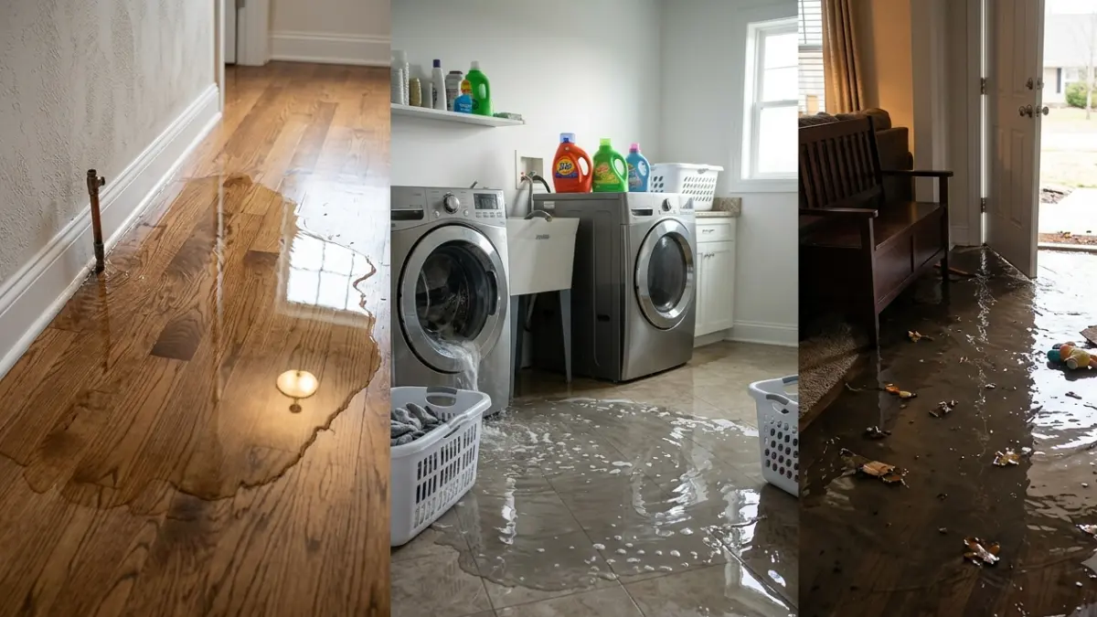 Comparison of clean, gray, and contaminated water After Water Damage inside residential homes