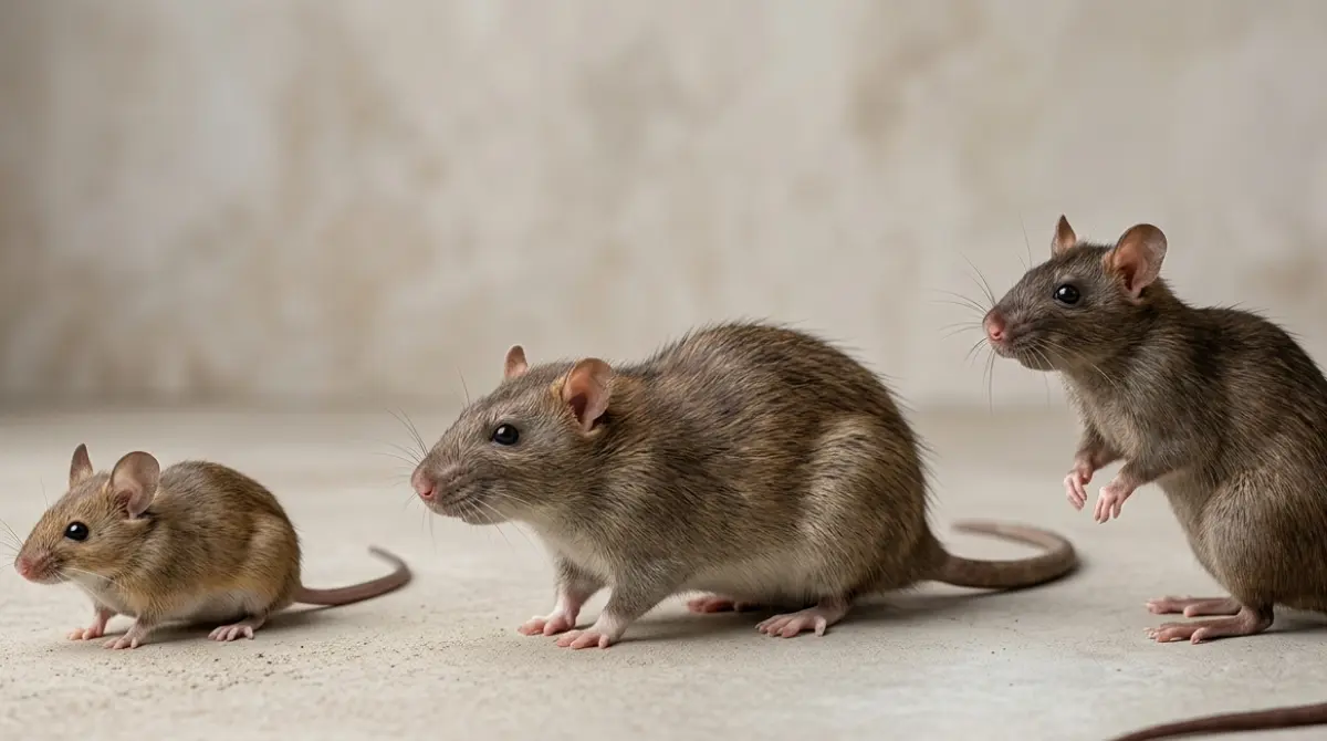 Mice and rats compared by body size, ears, snout, and tail proportions