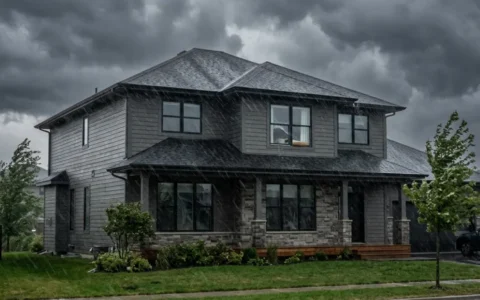 Category 3 wind-driven rain entering a residential home during a severe storm