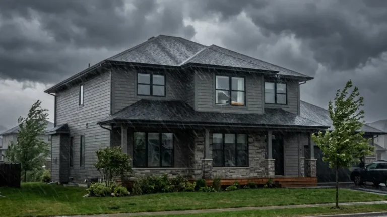 Category 3 wind-driven rain entering a residential home during a severe storm