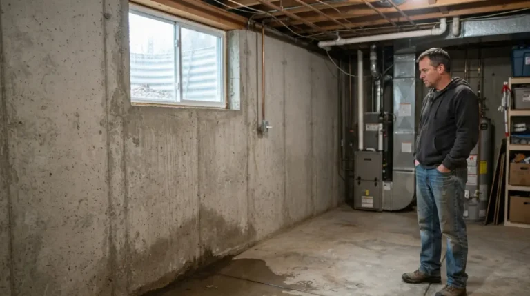 Basement Waterproofing inspection of a wet basement and foundation moisture source