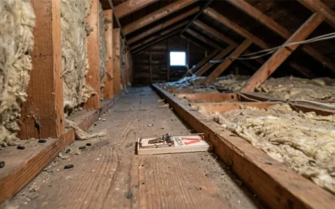 Best rat trap positioned along a Rodent travel route in a residential attic