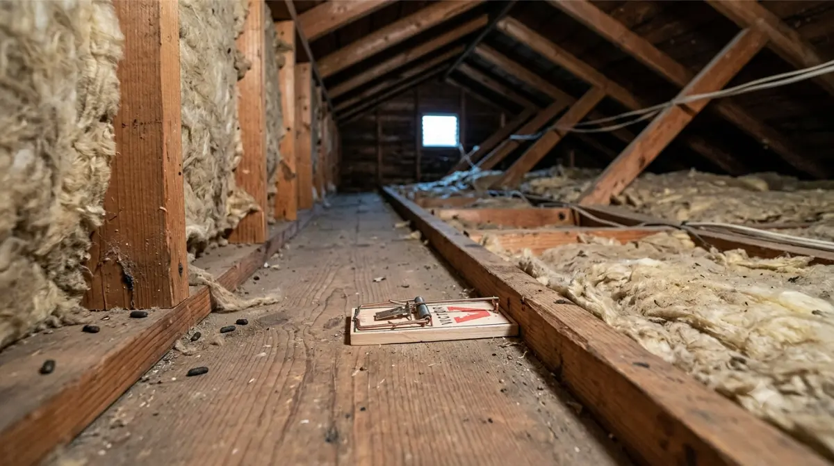 Best rat trap positioned along a Rodent travel route in a residential attic