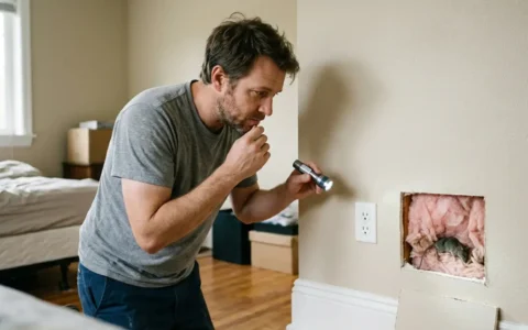 dead mouse smell coming from inside a residential wall during a home inspection
