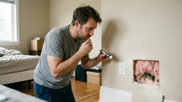 dead mouse smell coming from inside a residential wall during a home inspection