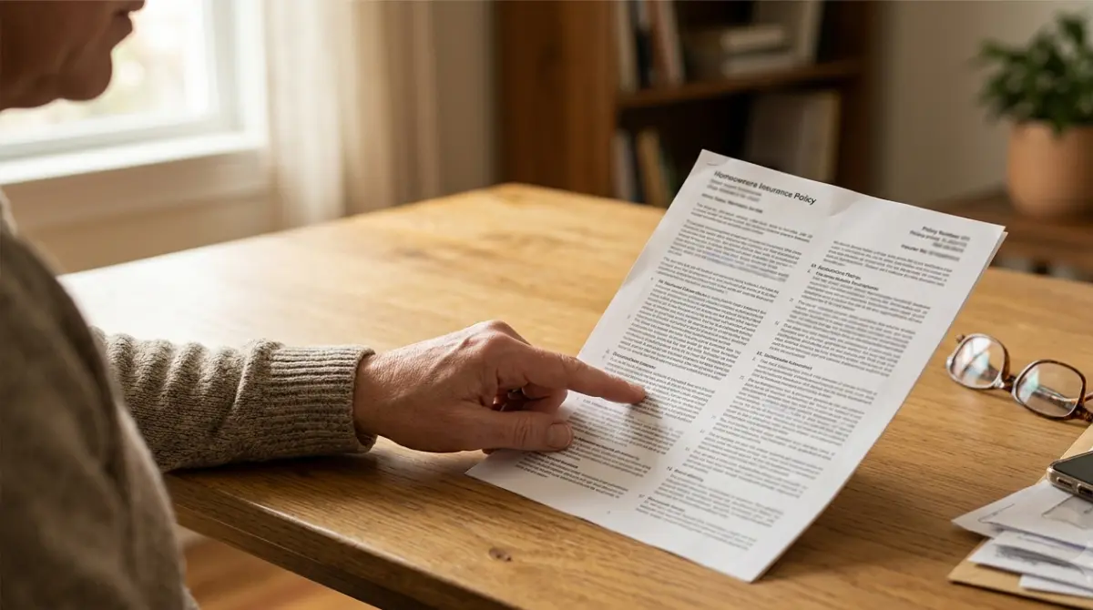 Homeowners reviewing an insurance policy for the rodent damage exclusion in a residential property