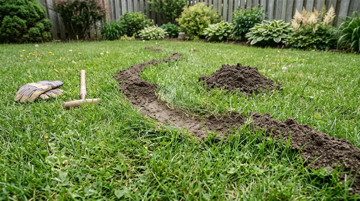 vole vs mole damage identification using a tamped mole ridge to check for fresh activity