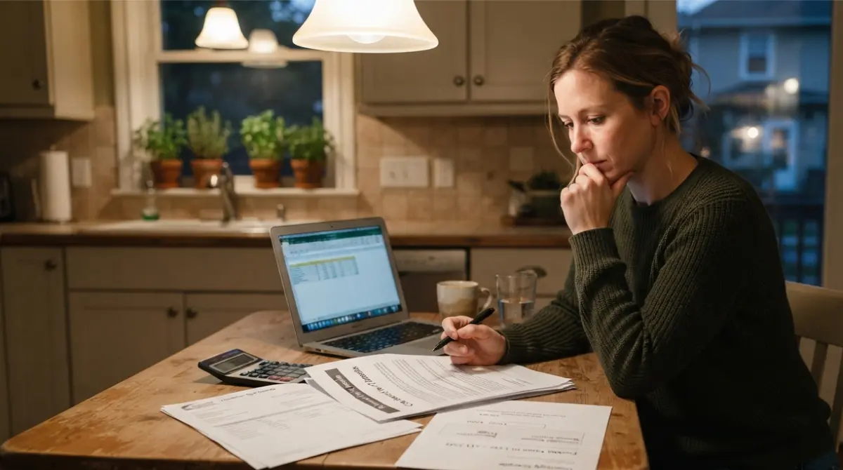 Homeowner reviewing contractor Financing offer with deferred interest terms
