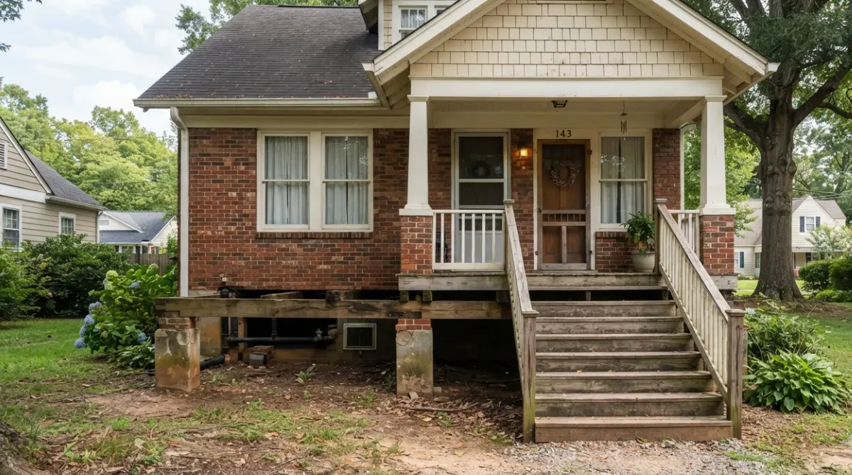 Older home with visible pier and beam foundation showing common foundation problems